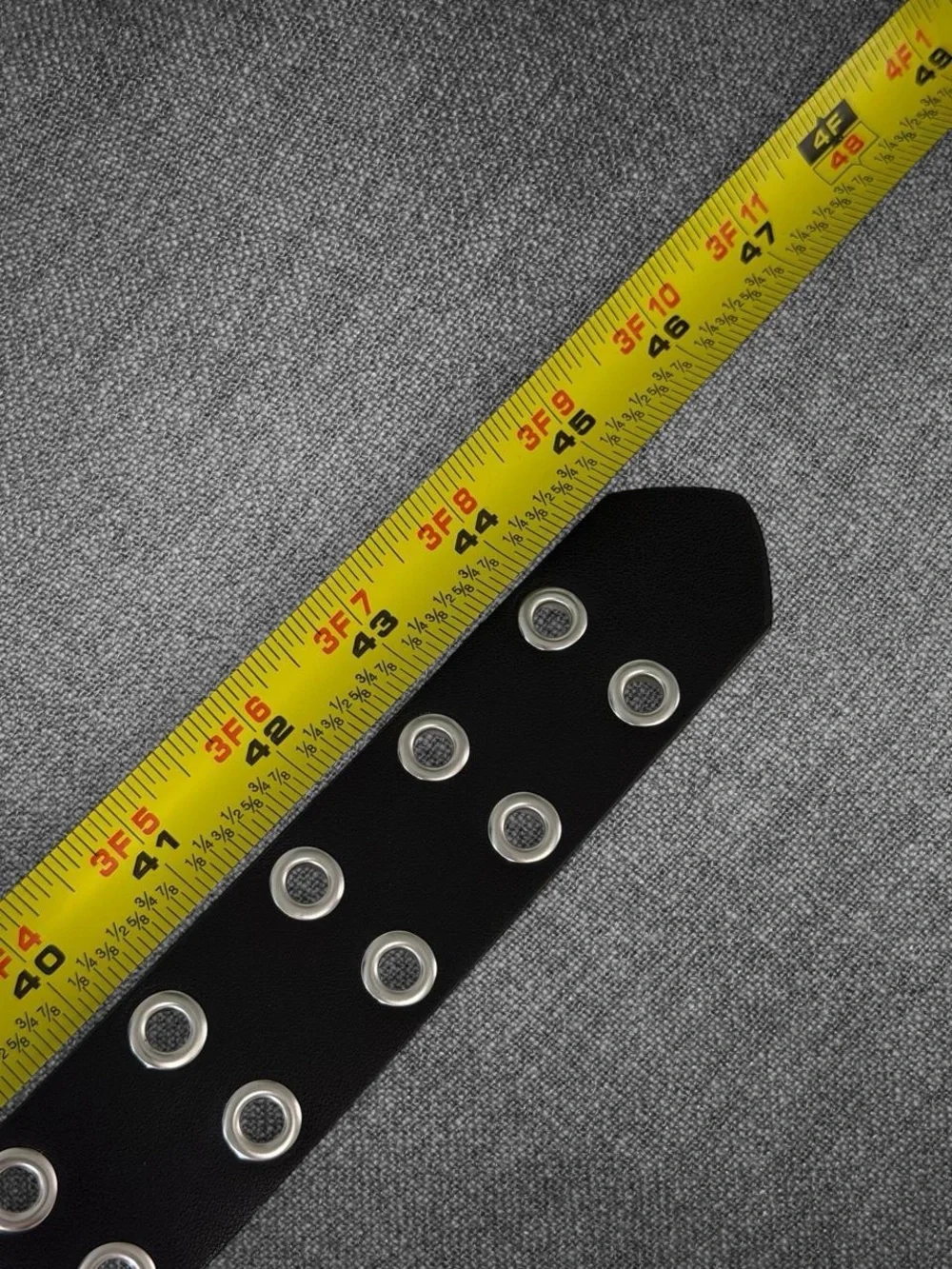 Black Wide Double Row Grommet Belt Silver Double Prong Buckle Punk Y2K
